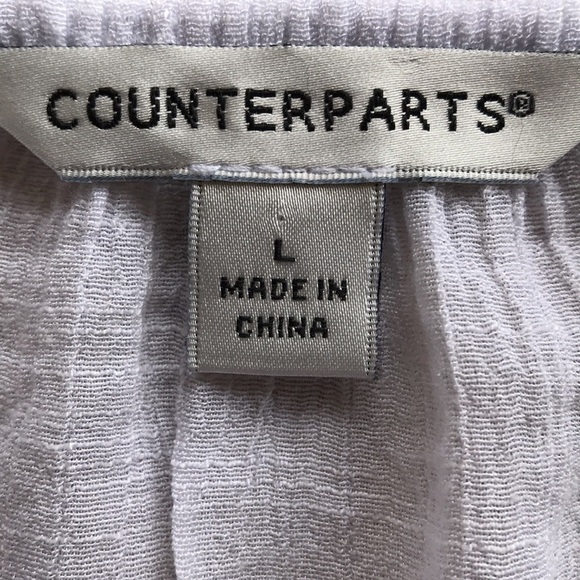 Counterparts white hi-low peasant top with embroidery - Picture 6 of 8